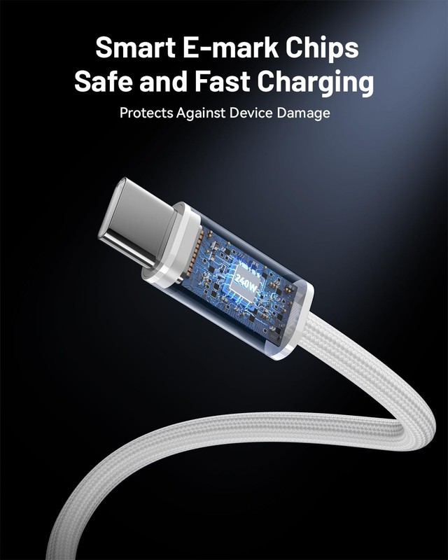 240W USB C to C Cable (6.6FT 2 Pack), USBC Cable, 6.6ft, White gallery