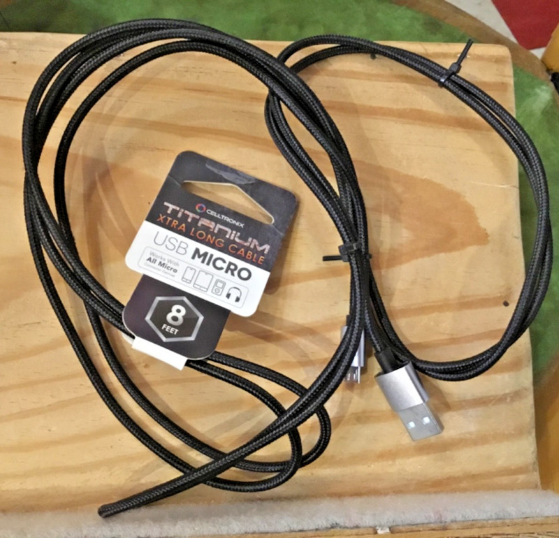 Celltronix Titanium Extra Long USB Micro Cable 8ft – Black