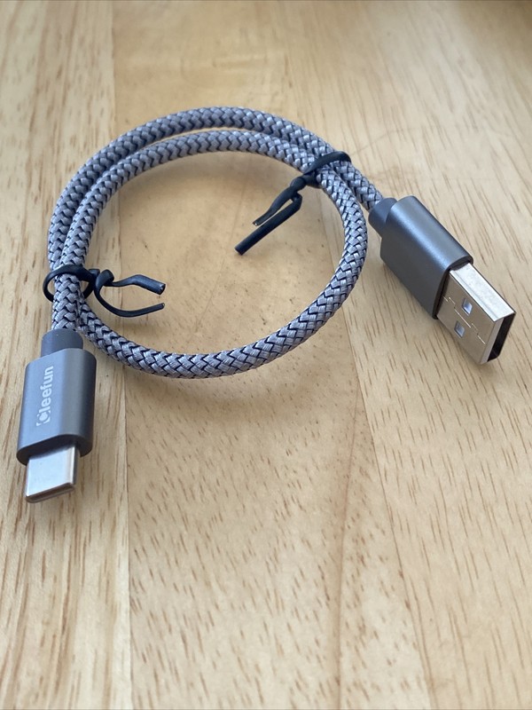 1ft USB Type C Braided Cable Short Cleefun US Seller