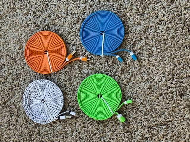 Flat Tangle Free Micro USB Sync and Charge Data Cable (10 ft)