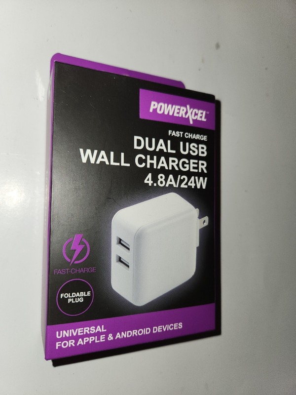 POWERXCEL 24-Watt Wall Charger Foldable Plug – NEW