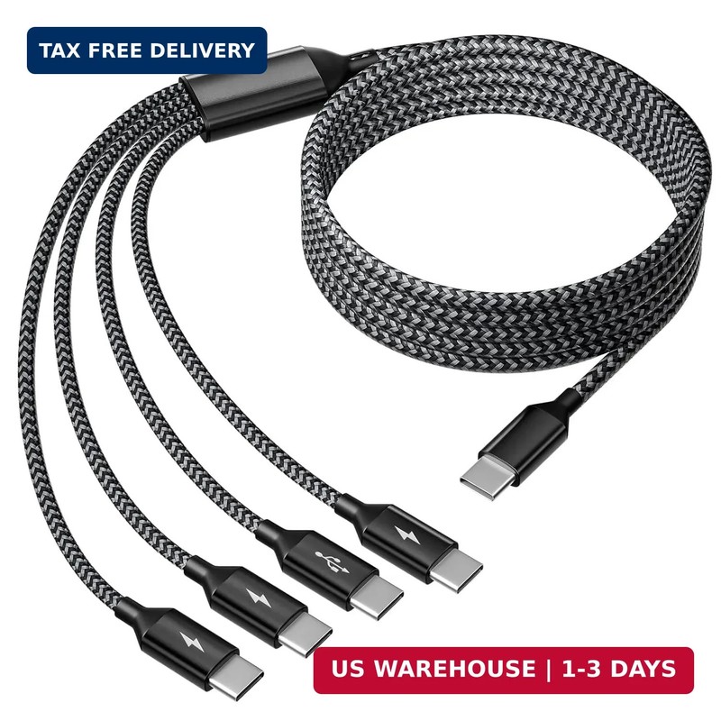 USB C Splitter Multi Charging Cable, Dual Type C Charger Cord,4 in 1 Multiple Ny