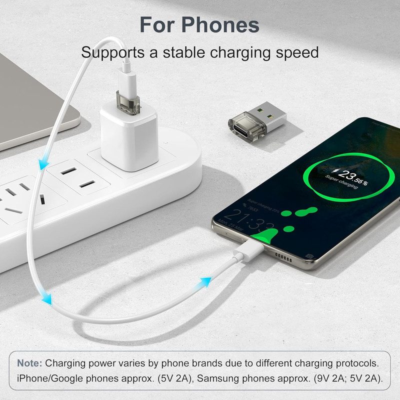 USB to USB C Adapter for Carplay 3Pack,Usbc Car Charger Type C Female to USBA Ma gallery