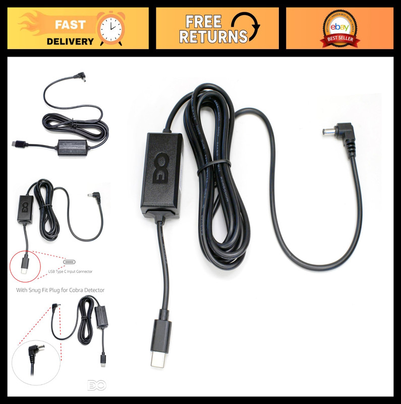 6ft USB Type C Power Cord for Cobra Radar Laser Detectors – Compatible & Durable