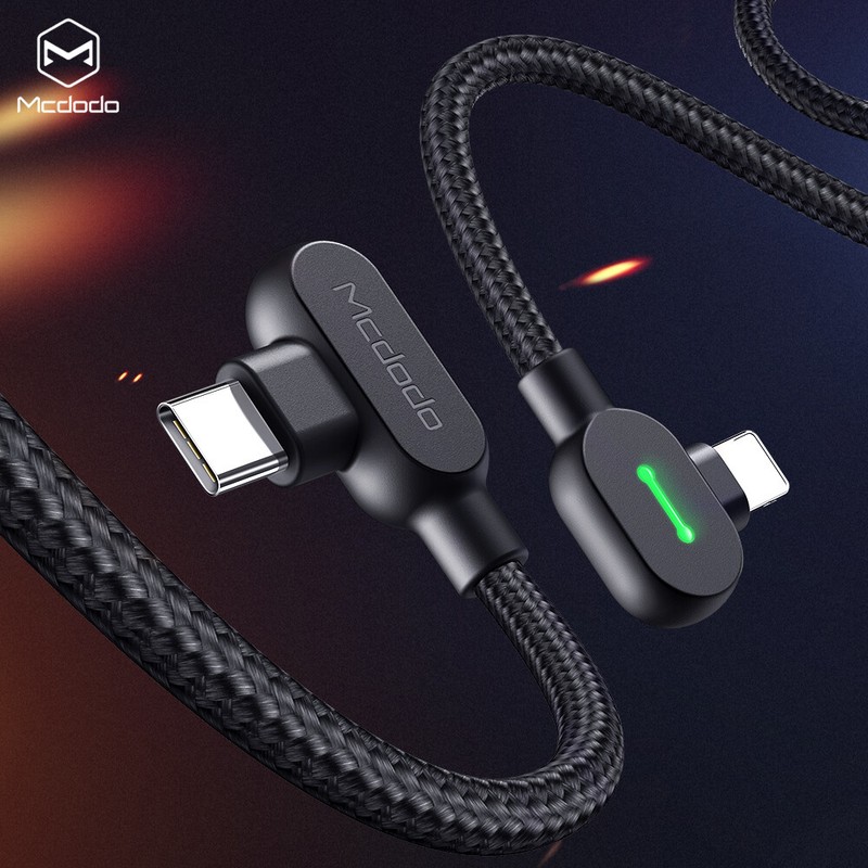 Mcdodo PD 36W 90°Elbow Type-C to 8-Pin Fast Charge Cable For iPhone 14 13 12 11