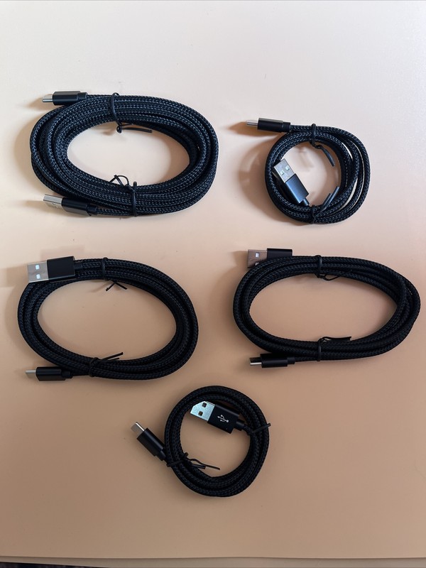 CLEEFUN USB Type C Charger Cable [5-Pack, 3/3/6/6/10 ft] Black gallery