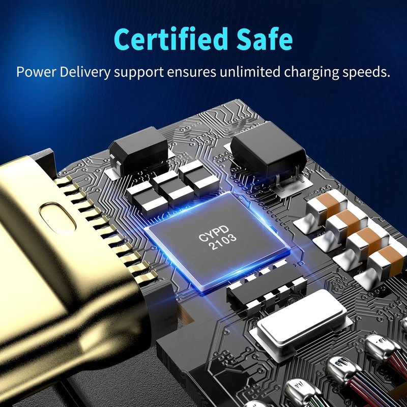 90 Degree USB4 Cable Thunderbolt 4 Compatible 240W 40Gbps 8K 60Hz 0.5M gallery