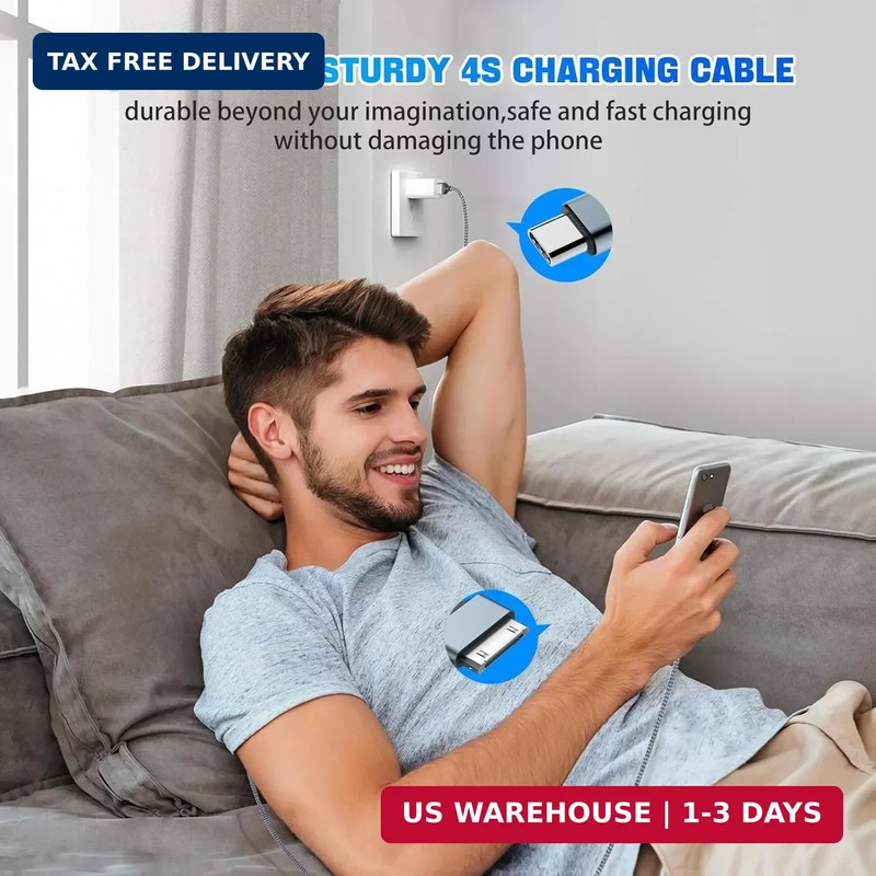 30 Pin to USB C Adapter Ipod Charger Nylon Braided Fast Charging Data Cord Next. gallery