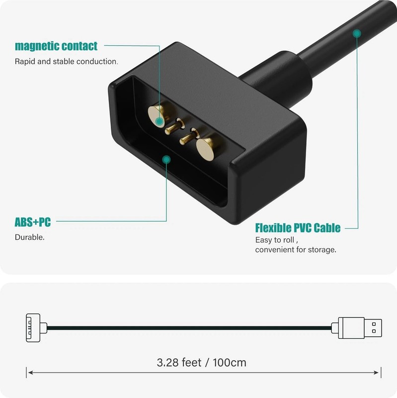 Charger Cable Compatible with Ray-Ban Stories Smart Glasses - 1M gallery