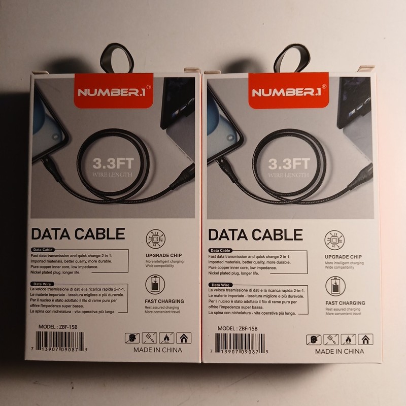 2 Number.1 3.3 Ft Data Cable USB MODEL:ZBF-15B Brand New . gallery