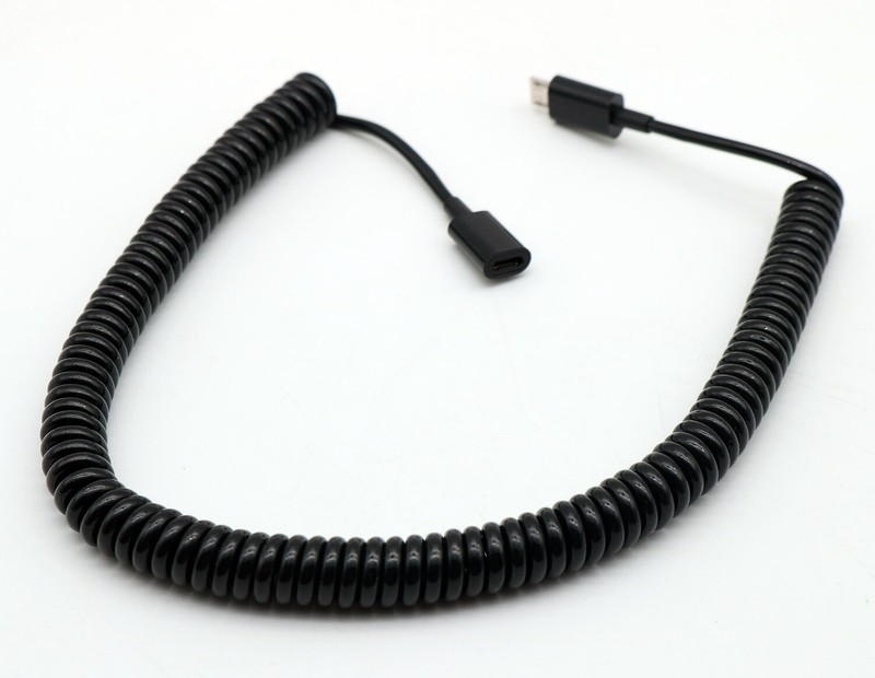 1x Micro USB 5 Pin Male to Female Extension Spiral Coiled Data Charging Cable 3m gallery