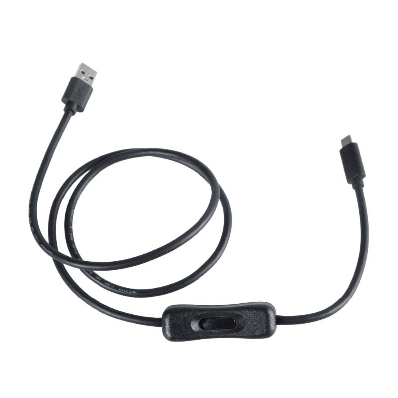 100cm USB A to Type C Extension Cable Data Cord Line with Power Switching Button