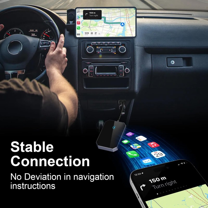Wireless Carplay Adapter for iPhone, 2025 Upgraded Converts Wired to Apple Ca... gallery