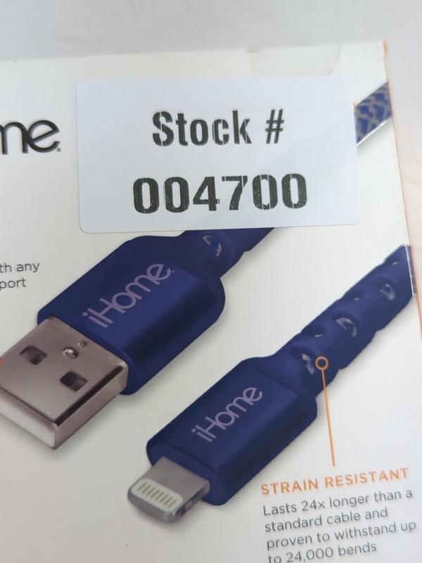 iHome Nylon Braided Strain Defense Fast Charging USB Cable 10 ft Blue gallery
