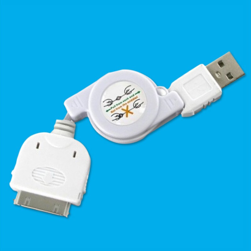 2x 76cm Retractable for iPhone USB Data Cable 3G 3GS, 4, 4S, iPod, iPad, Charger