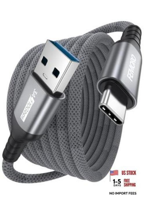USB A to USB C Data Cable 10ft Long, USB 3.2 Gen 2 Type‑A 10Gbps 10 Feet 1 Pack