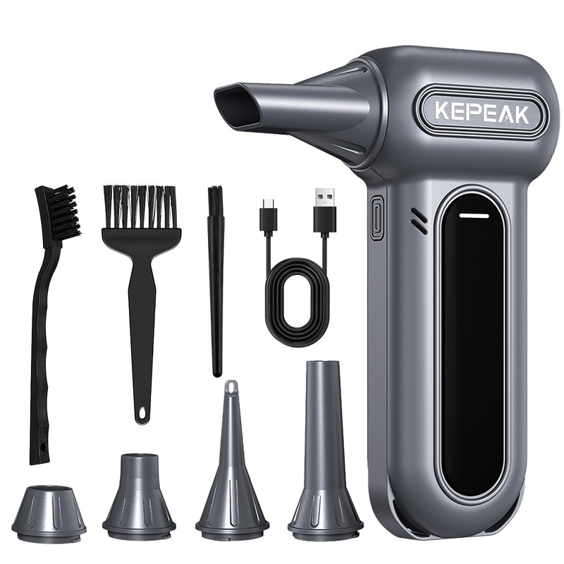 KEPEAK Electric Compressed Air Duster, 130000RPM Cordless Rechargeable Air Du...