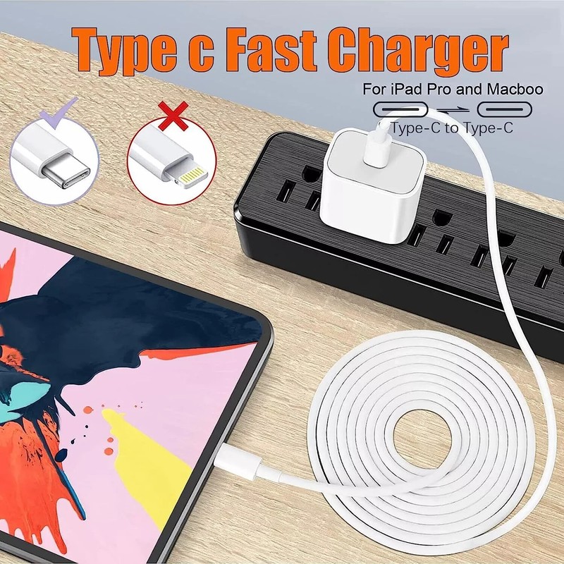 USB-C Charger 20W Fast Charging Cable for iPhone 14 Plus 13 12 11 Pro Max iPad gallery