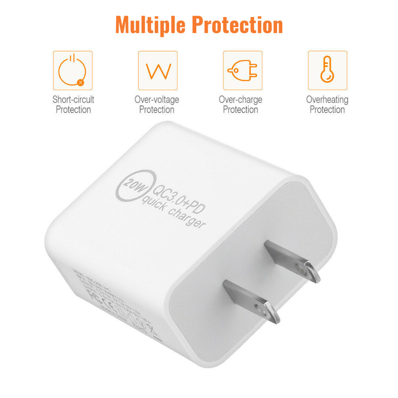 For iPhone 14 13 12 11 8 7 XR Fast Charger USB Type C Cable 20W QC Power Adapter gallery