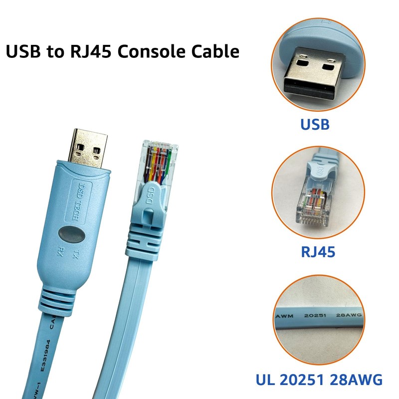 SH-RJ45A USB to RJ45 Console Cable with FTDI Chip for Cisco NETGEAR Routers/S... gallery