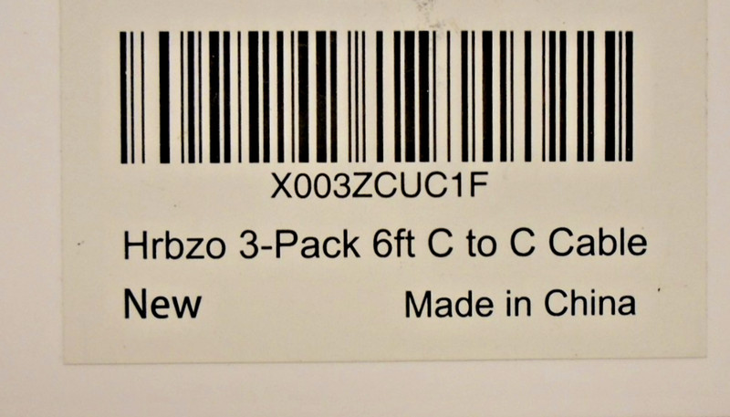 3 Pack Hrbzo USB Cable C To C Output 3A (Max) Three 6 Foot Cables Free Shipping gallery