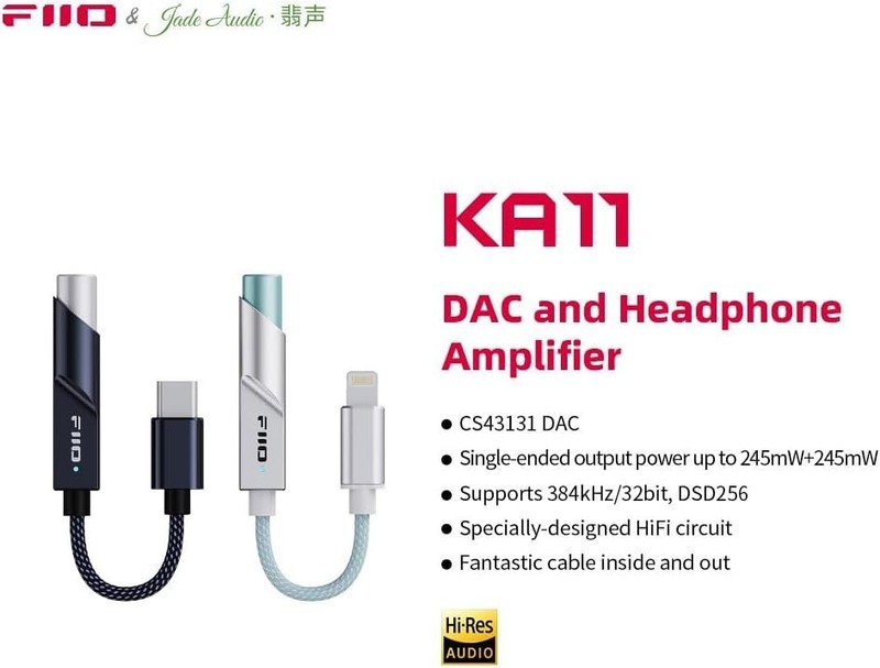 KA11 USB C Hi-Res DAC Dongle for Android/iOS/Windows - Black gallery