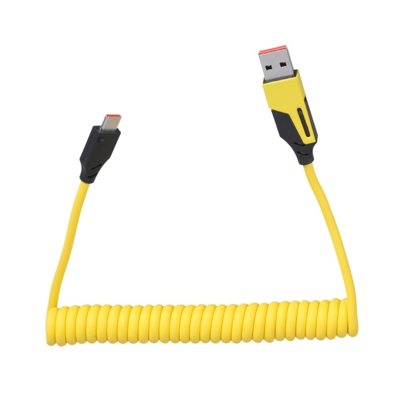High-Speed Type C USB Spring Coiled Cable Adjustable Designing Wire for Laptops