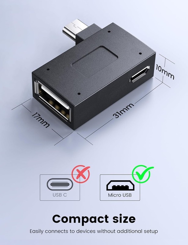 2-Pack Micro USB OTG Adapter for Fire TV Stick - Left and Right Angle Design gallery