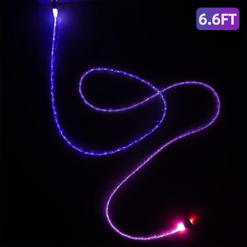 7 Color RGB USB A to C Light Up 6.6ft 3A gallery