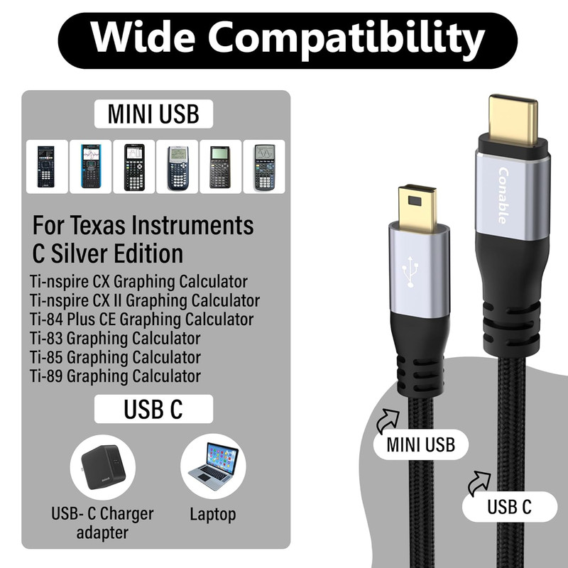 USB C to Mini USB Cable 6FT, Type C to Mini B Fast Charging Cord Compatible gallery