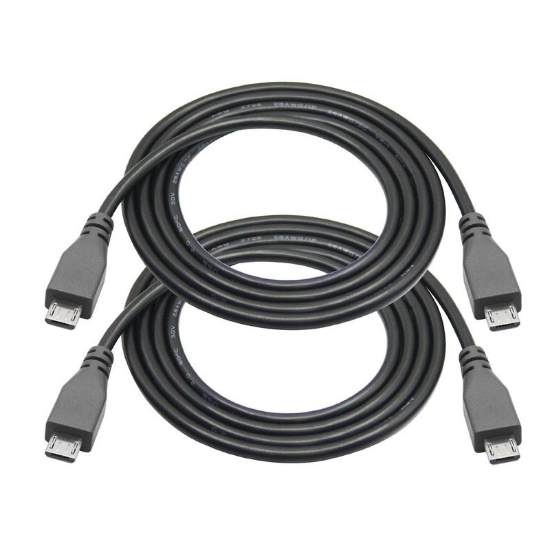 2 PCS Micro USB Charging Data Cable 1M/3.2 Ft Male to Male OTG Grey