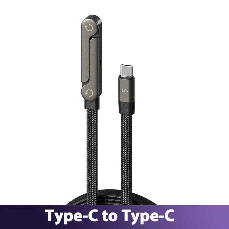 65W USB Fast Charging Cable with Foldable Phone Holder 2-In-1 Type-C Quick Charg gallery