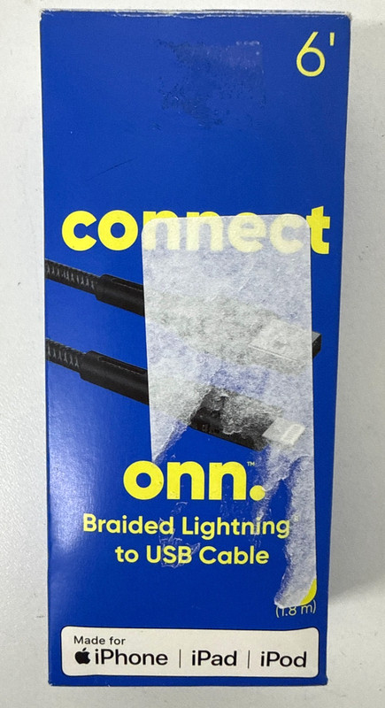 Onn 6′ Lightning USB Charging Cable | iPhone iPad iPod MFi Certified