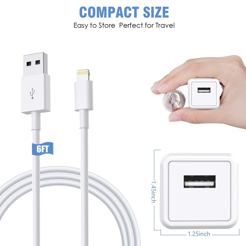 iPhone Charger Cord 6FT, [Apple MFi Certified] 2 Pack Lightning Cable Cube Ph... gallery