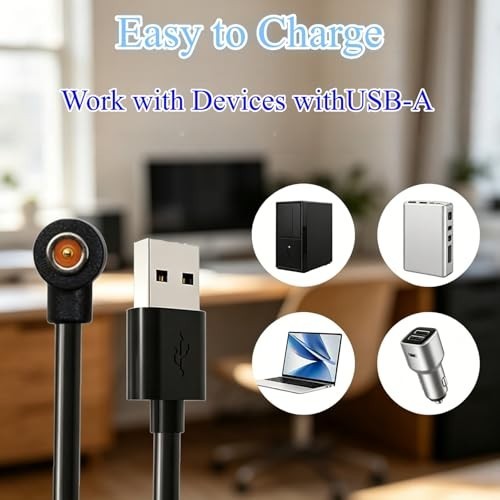 2 Pcs Magnetic Smart Ring Charger Cable, 4Mm 1-Pin Replacement Charging Cord for gallery