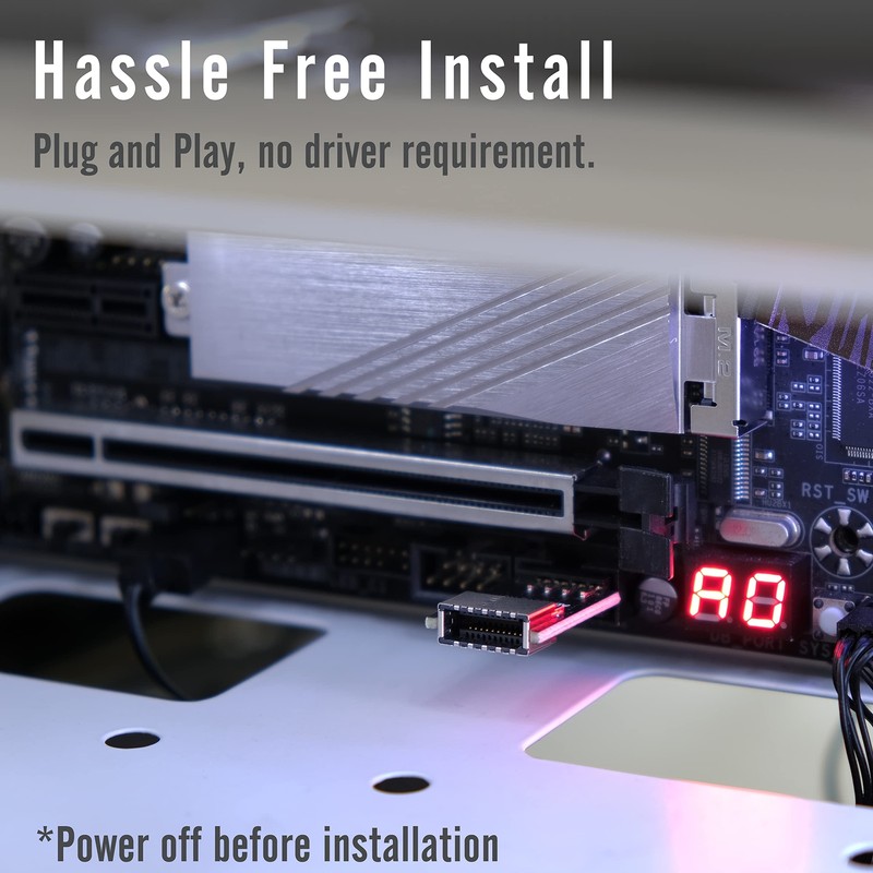 USB 2.0 Internal Header to USB 3.1 Type-C 20-Pin Front Panel Adapter gallery