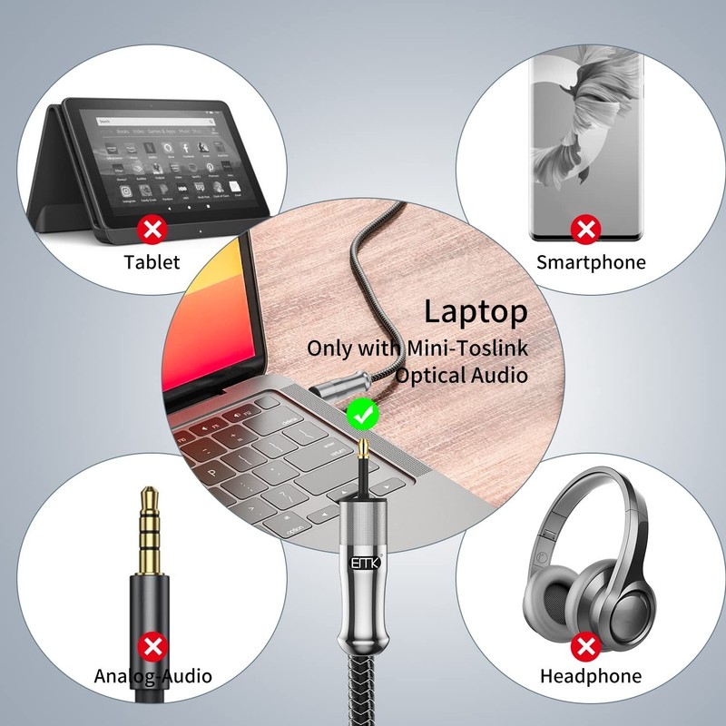 EMK 24K Gold-Plated Toslink to Mini Toslink Cable (3ft/1M) - Digital Optical ... gallery