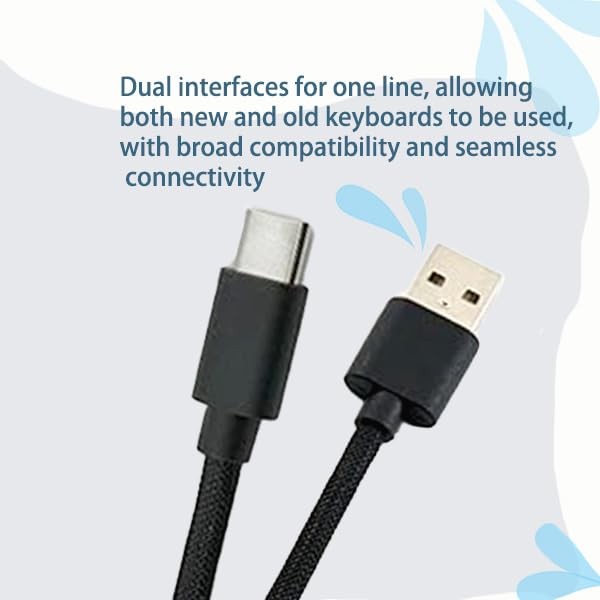 HSEUOPV Custom Coiled USB Cable for Gaming Keyboard, Double-Sleeved Mechanica... gallery
