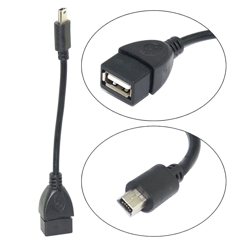 Mini USB Male to USB Female Car OTG Cable Adapter For Video Camera Audio Tablet