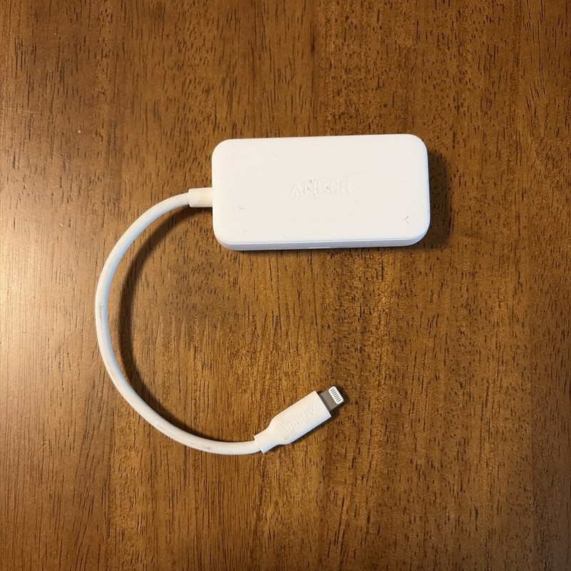 Anker Lightning Ethernet Charging Adapter Y2561 480mbps Used [MFi certified]