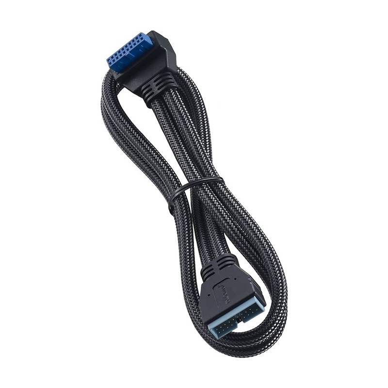 ModMesh Sleeved Right Angle Internal USB 3.0 Cable (Carbon, 50cm)