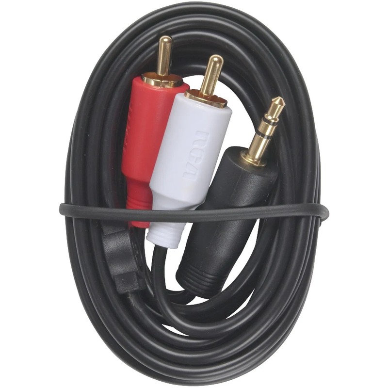 RCA AH205R MP3 3.5mm to 2 RCA Plugs Y-Adapter, 3ft gallery