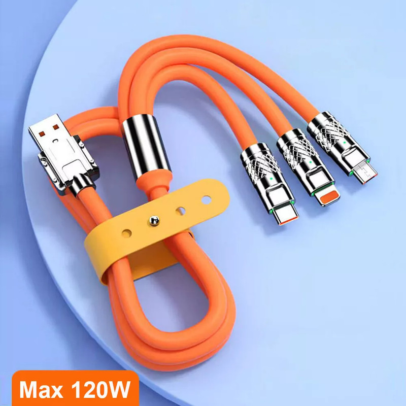 3 in 1 Fast Charging Cable Cell Phone Charger Cord For iPhone Type C Micro LOT
