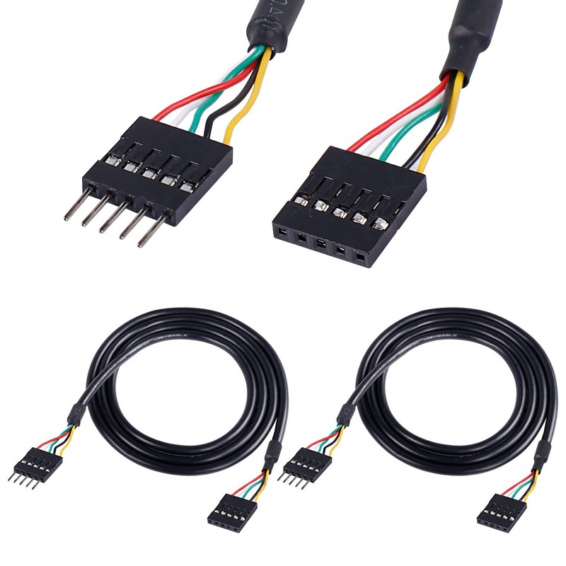 5Pin USB IDC Header Extension Cable,2.54 Dupont 5-Pin Male to Female Motherbo…