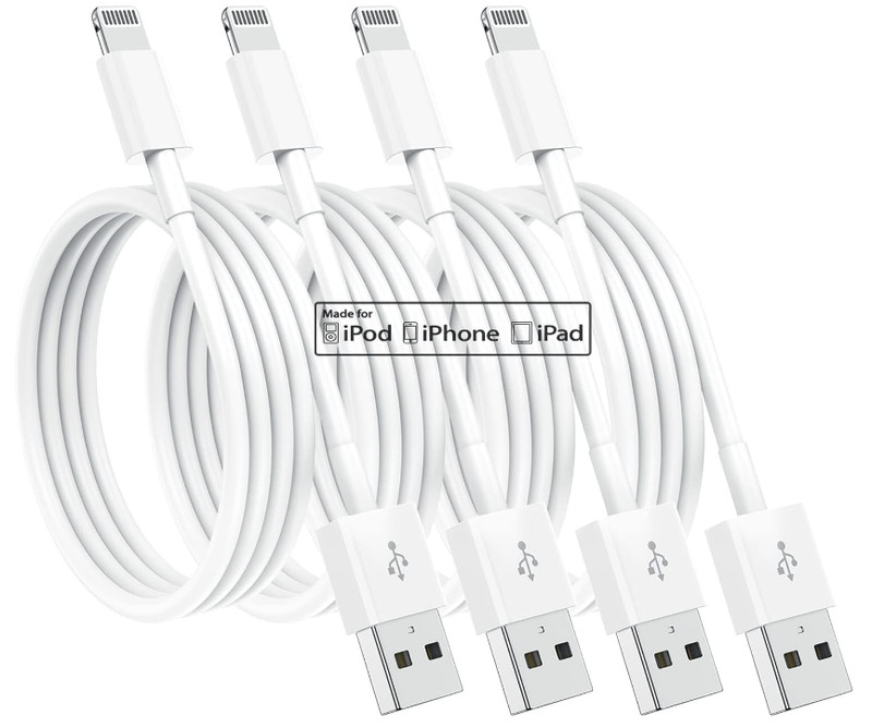 4 Pack USB Fast Charging Cables 6ft For Iphone 5 6 7 8 9 X XR 11 12 13 14 2.5A