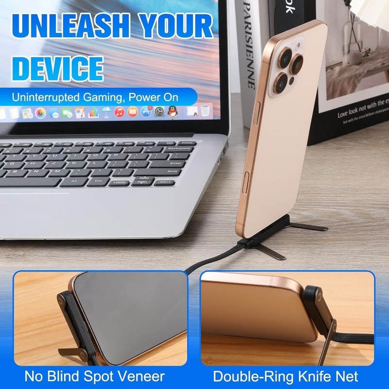 2-in-1 Invisible Holder Charger Cable 240W Fast Charging Cord with Phone Stand gallery