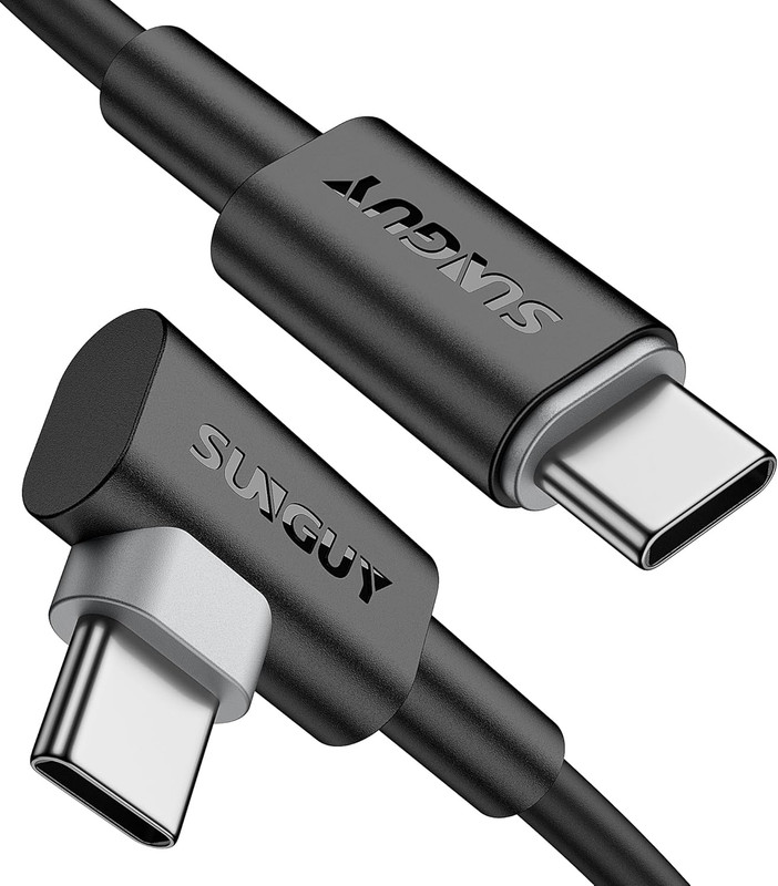 USB C to USB C Cable Short, [2-Pack 1.5FT] Right Angle 60W Type-C Charger Cable gallery