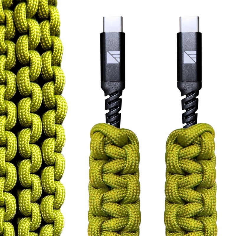 USB C to USB C Paracord Cable - Fast Charging Cable - Durable Nylon Fiber Cov...