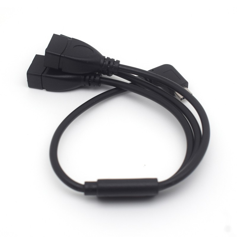 2pcs Right Angle USB-C Male to 3 USB-A Female OTG Splitter Data Charging Cable gallery