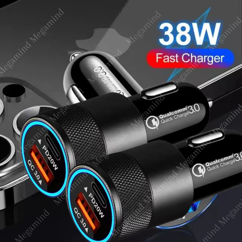 38W Dual USB PD Type-C Car Charger Fast Adapter For iPhone 16 15 14 13 12 11 Lot